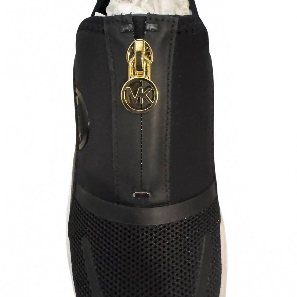 NEW MICHAEL KORS women's sami trainer wedge sneakers in black and brown - Picture 7 of 10